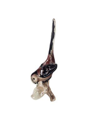 Vintage Goebel Porcelain Bird Figurine Long Tailed Titmouse Germany Collectible